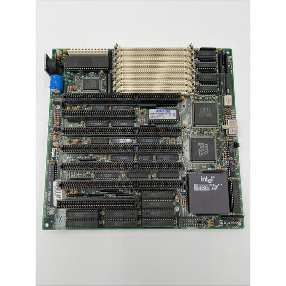 Vintage Motherboard Ambios 486DX ISA Bios + Intel i486 DX 001-00486-C08